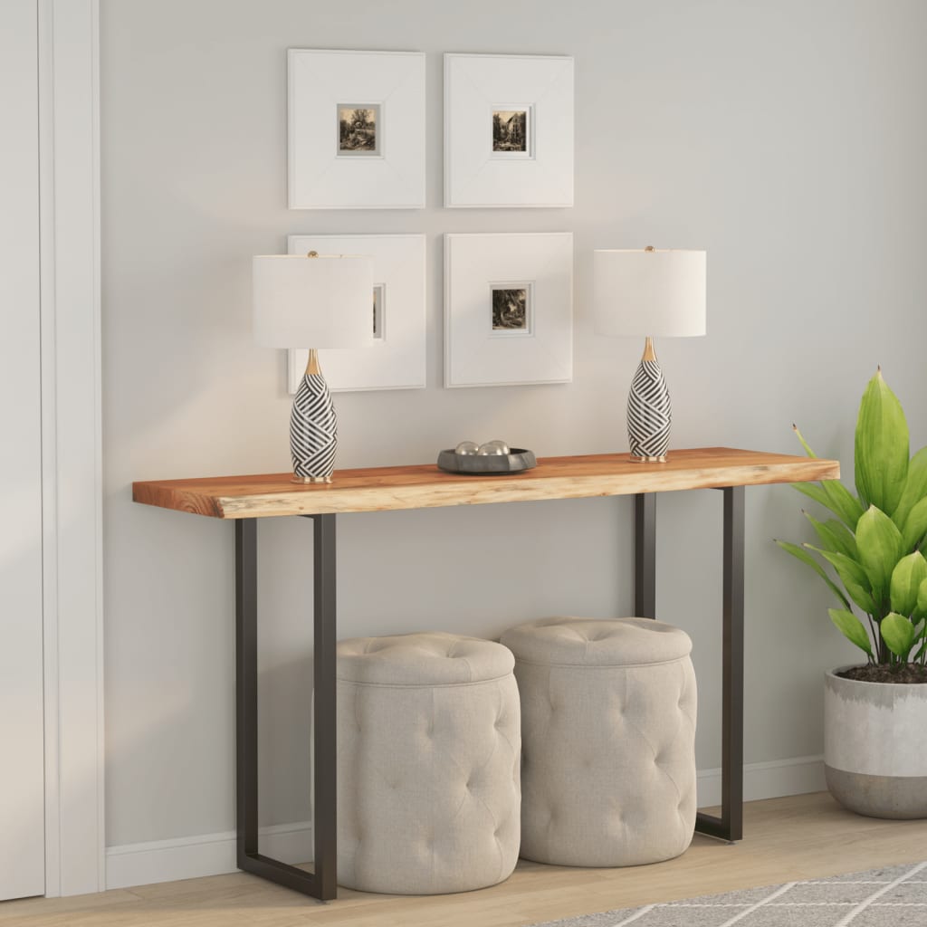 Stolní Deska 120X40X3,8 Cm Obdélník Masivní Akácie Živá Hrana Přírodní