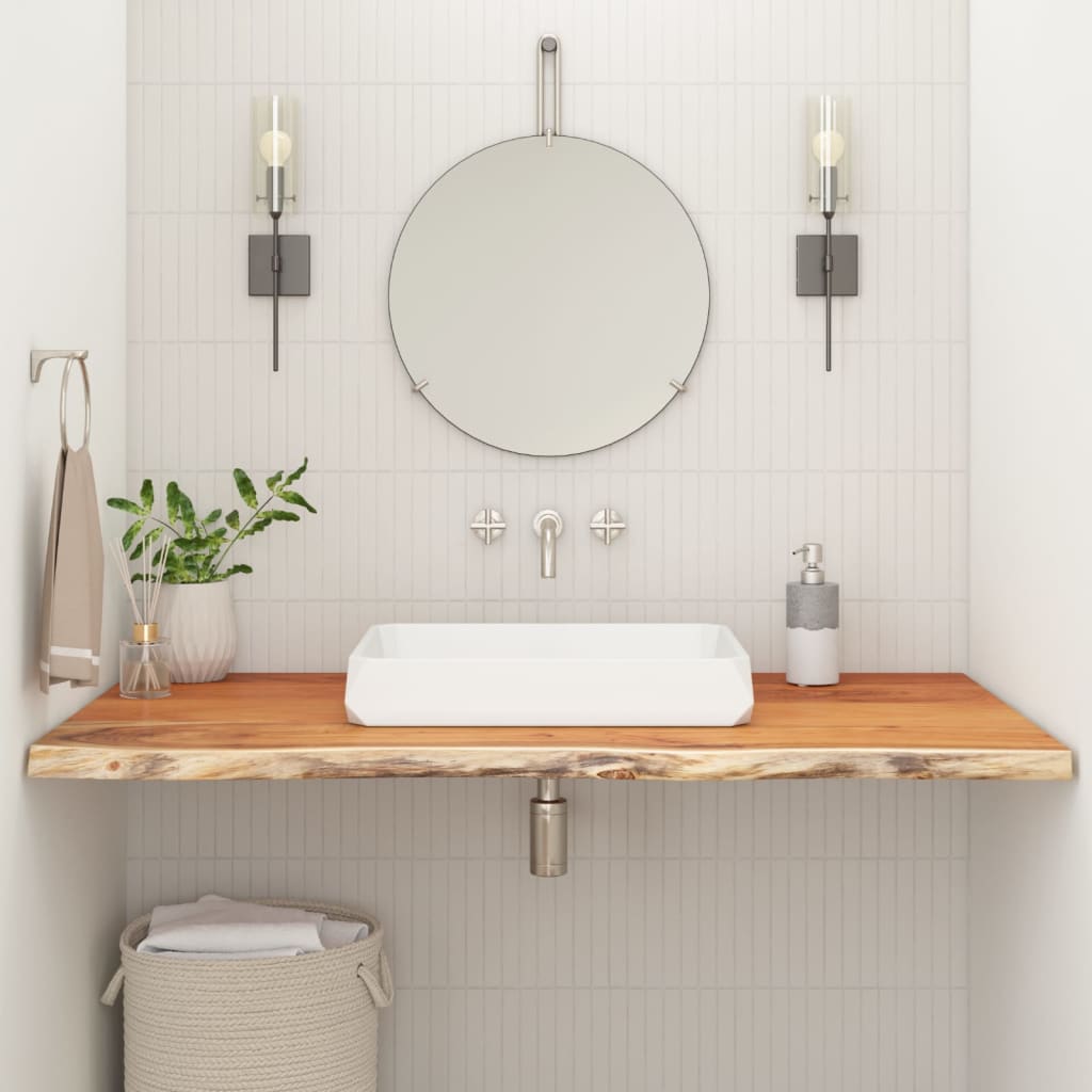 Stolní Deska 120X40X3,8 Cm Obdélník Masivní Akácie Živá Hrana Přírodní