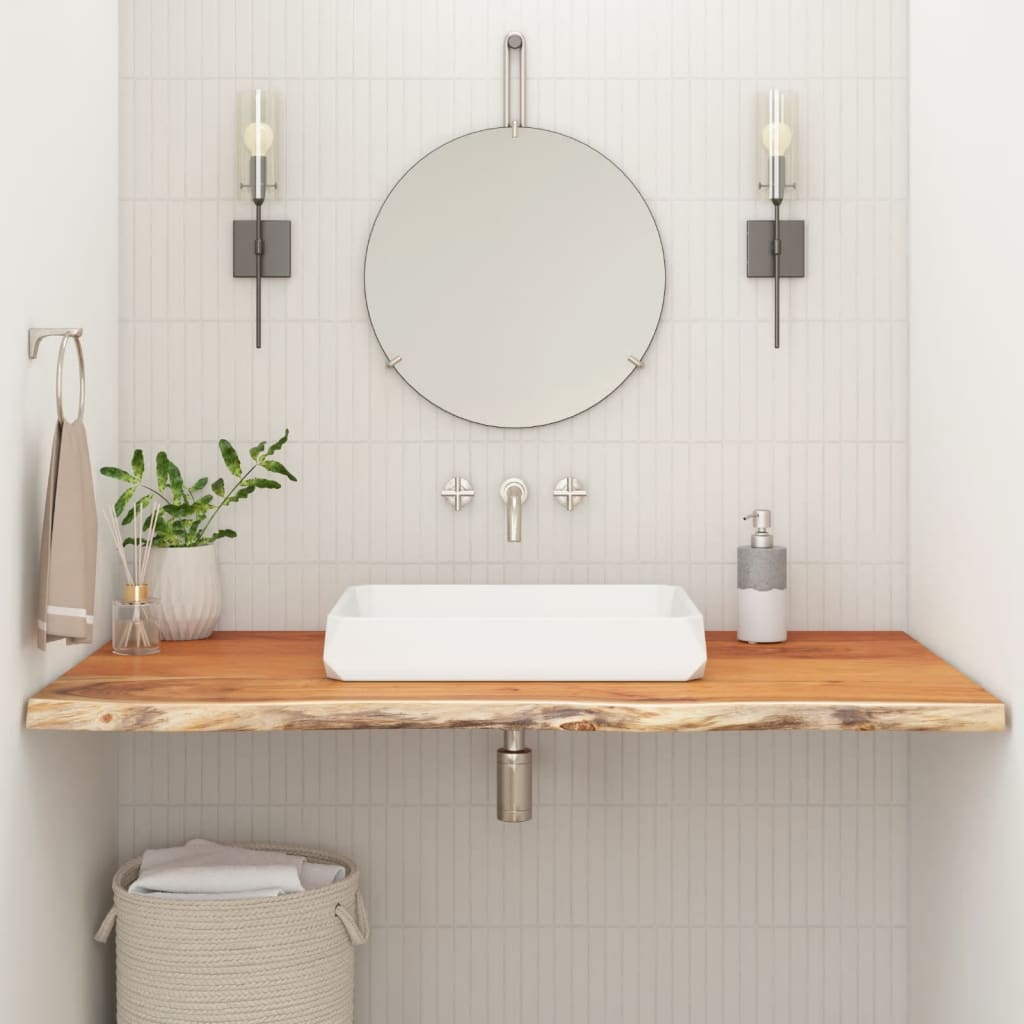 Stolní Deska 120X40X3,8 Cm Obdélník Masivní Akácie Živá Hrana Přírodní