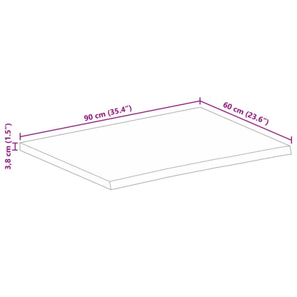 Stolní Deska 90X60X3,8 Cm Živá Hrana Hrubé Mangovníkové Dřevo