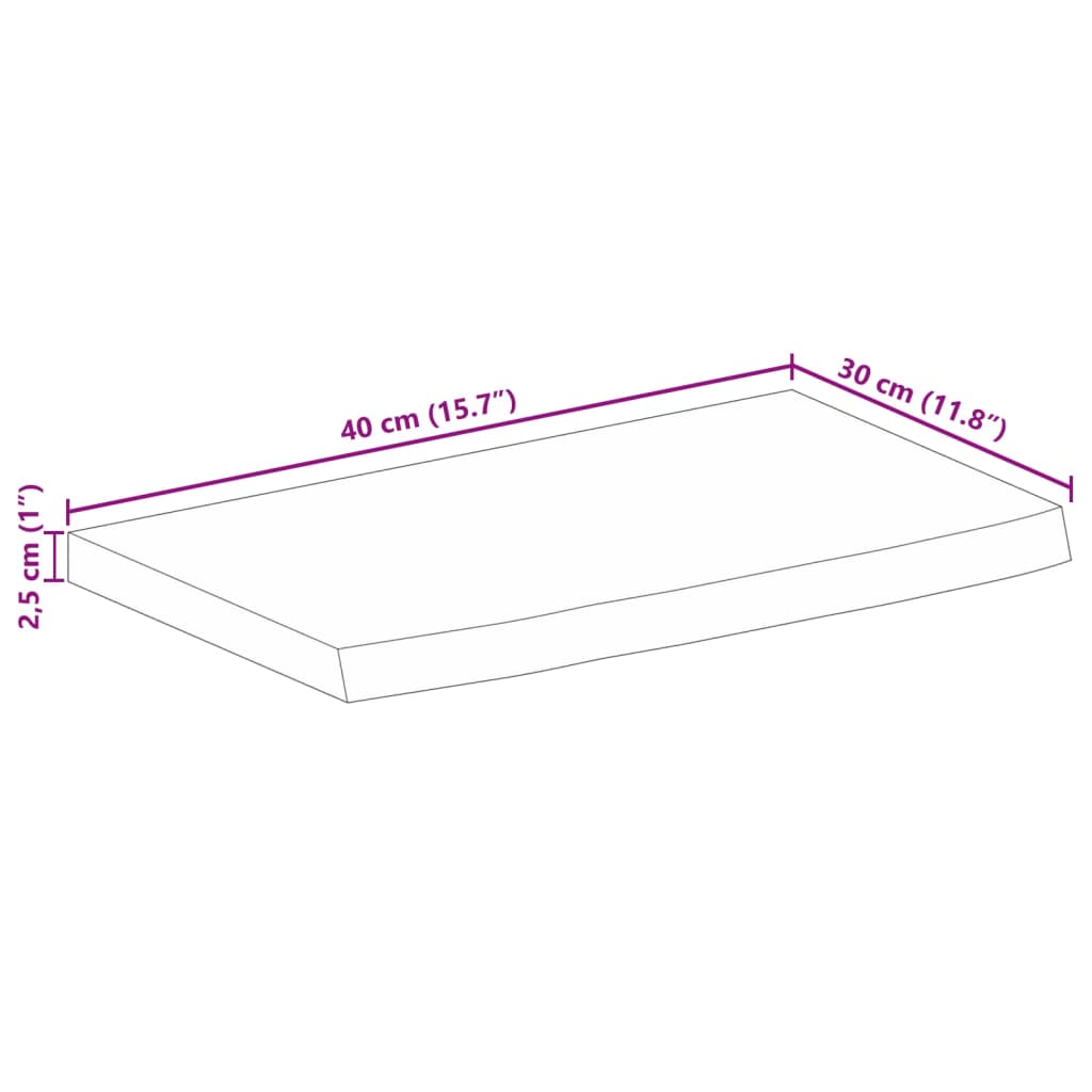 Stolní Deska Živá Hrana 40 X 30 X 2,5 Cm Masivní Mangovník