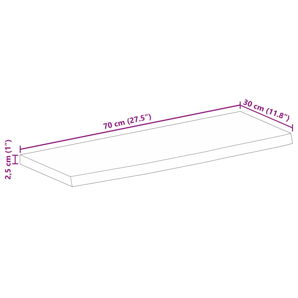 Stolní Deska Živá Hrana 70 X 30 X 2,5 Cm Masivní Mangovník Přírodní