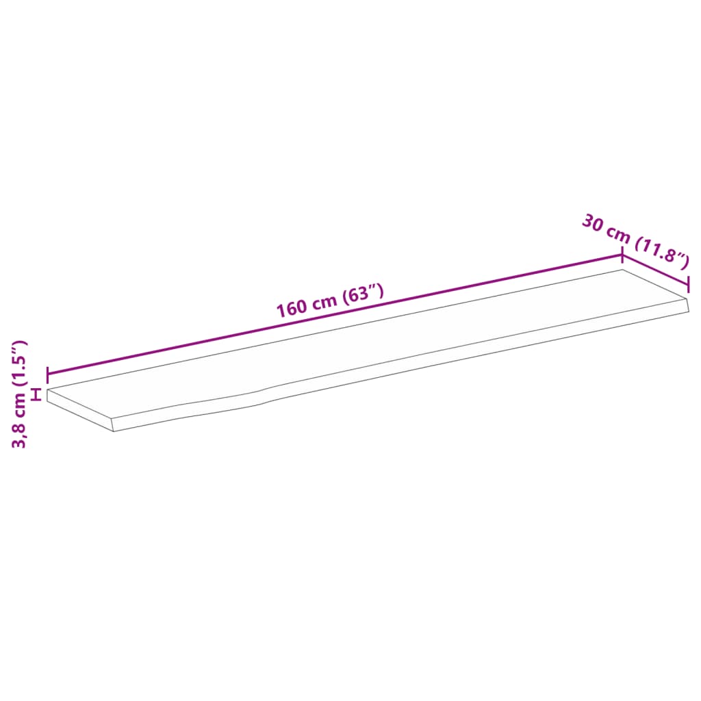 Stolní Deska Živá Hrana 160 X 30 X 3,8 Cm Masivní Mangovník