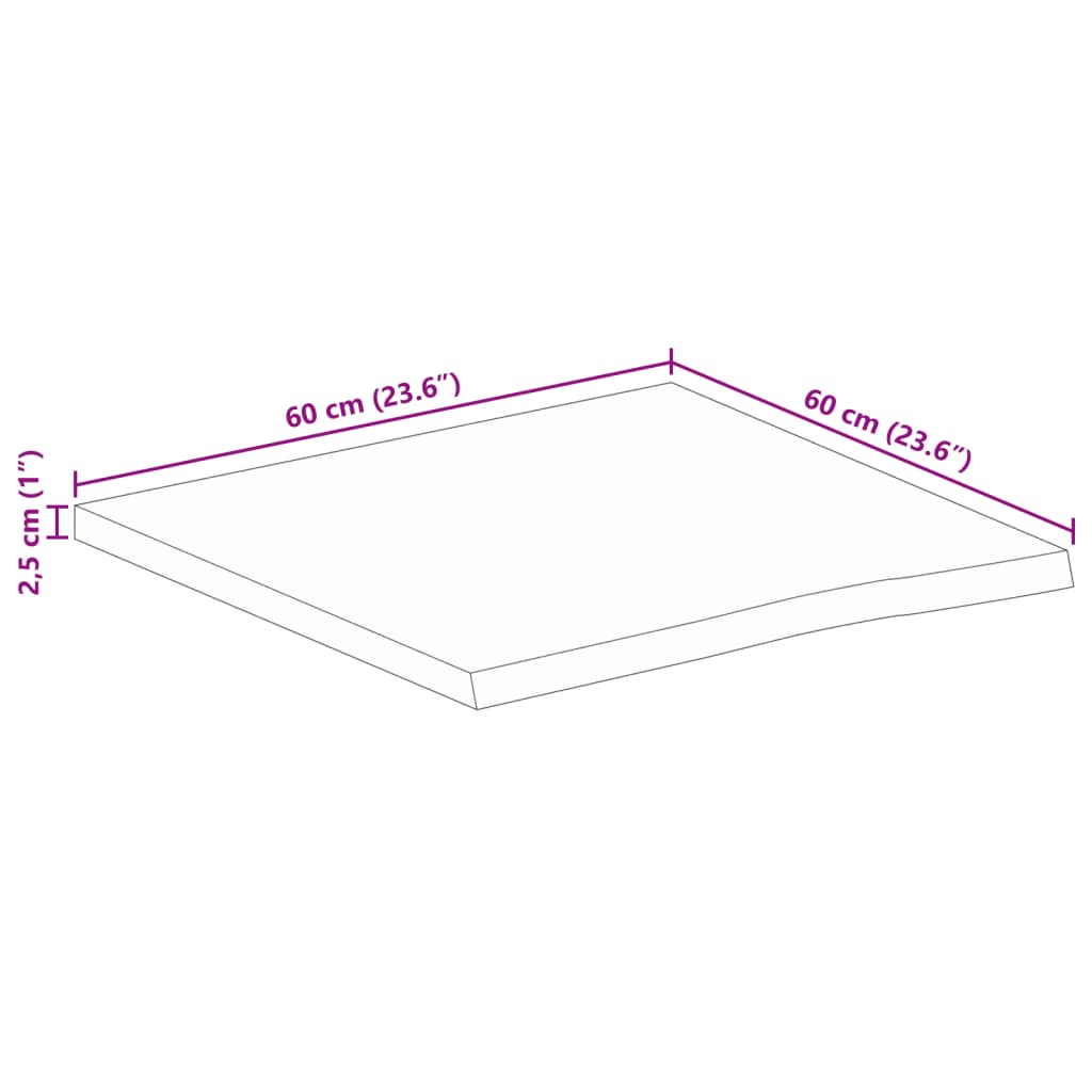 Stolní Deska Živá Hrana 60 X 60 X 2,5 Cm Masivní Mangovník