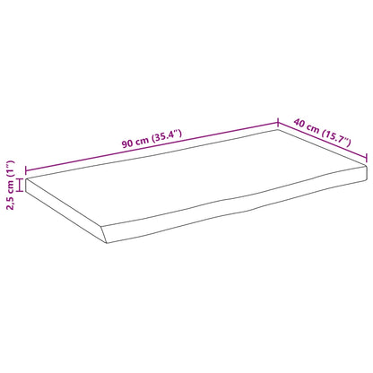 Stolní Deska Živá Hrana 90X40X2,5 Cm Masivní Hrubý Mangovník