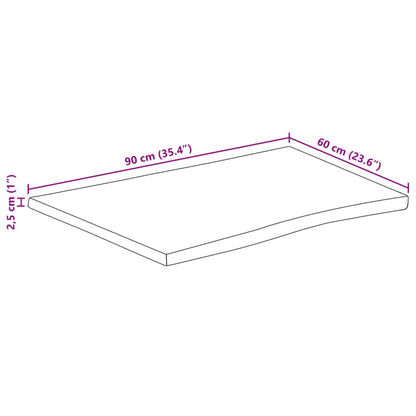 Stolní Deska 90 X 60 X 2,5 Cm Živá Hrana Mangovníkové Dřevo