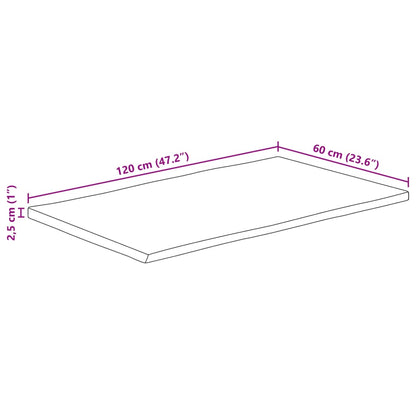 Stolní Deska 120 X 60 X 2,5 Cm Živá Hrana Mangovníkové Dřevo