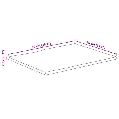 Stolní Deska 90 X 80 X 2,5 Cm Živá Hrana Mangovníkové Dřevo