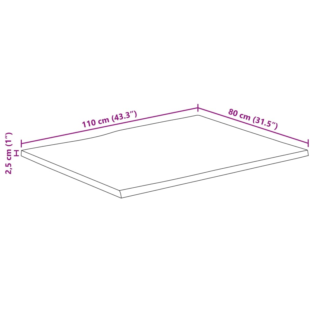 Stolní Deska 110 X 80 X 2,5 Cm Živá Hrana Mangovníkové Dřevo