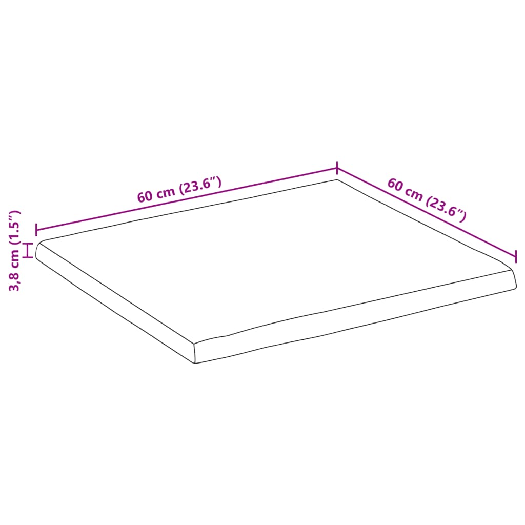 Stolní Deska 60 X 60 X 3,8 Cm Živá Hrana Mangovníkové Dřevo