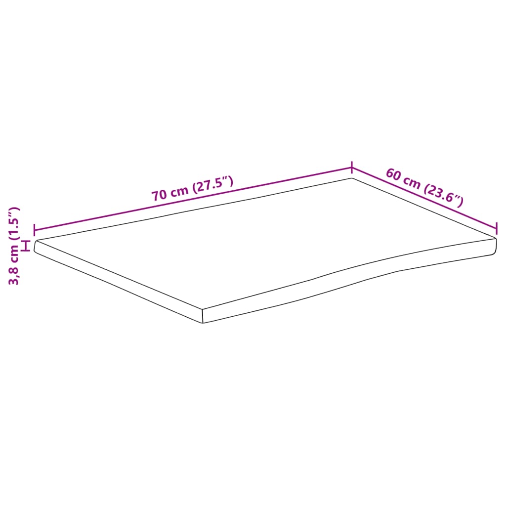 Stolní Deska 70 X 60 X 3,8 Cm Živá Hrana Mangovníkové Dřevo