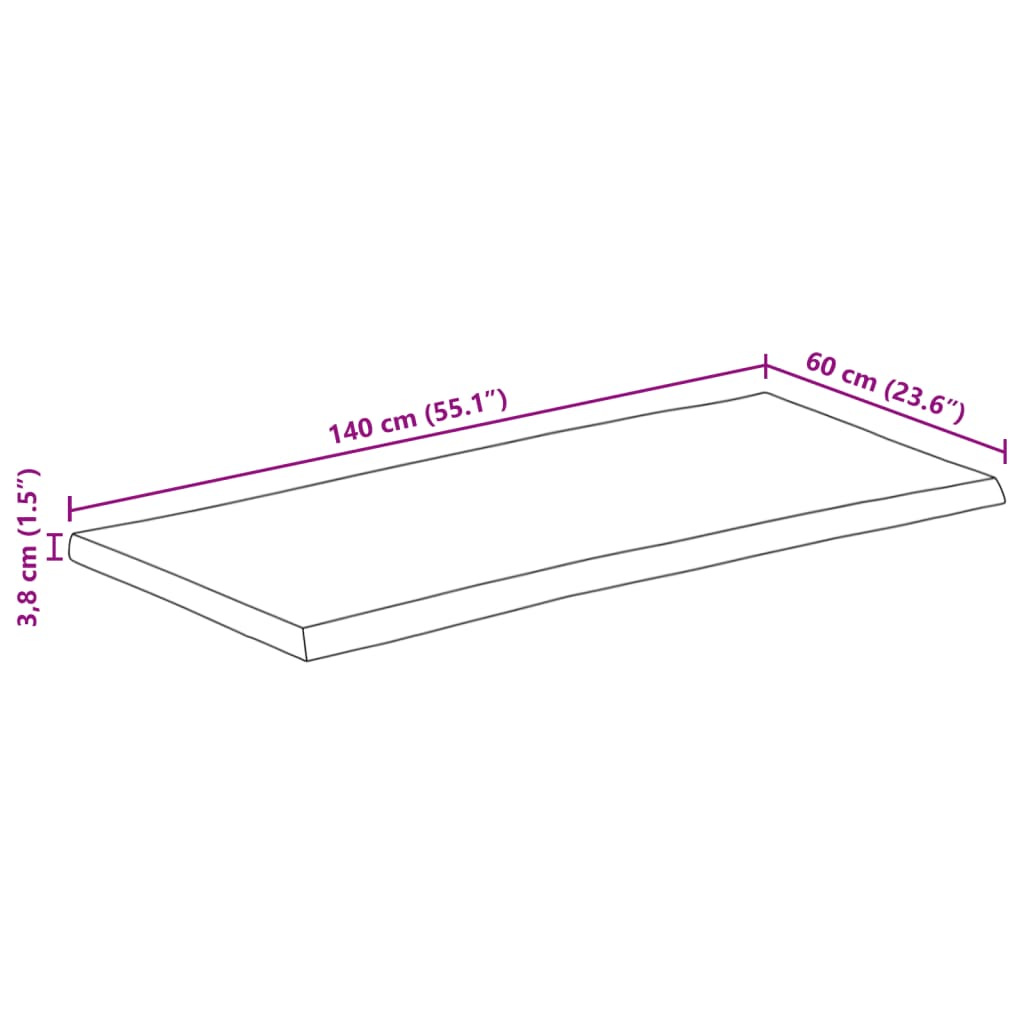 Stolní Deska 140 X 60 X 3,8 Cm Živá Hrana Mangovníkové Dřevo