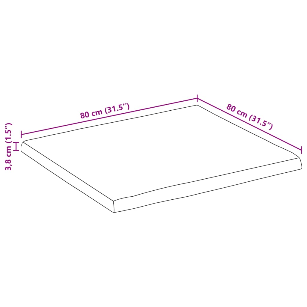 Stolní Deska 80 X 80 X 3,8 Cm Živá Hrana Mangovníkové Dřevo