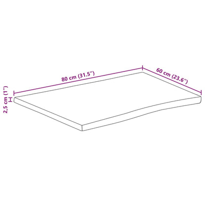 Stolní Deska 80 X 60 X 2,5 Cm Živá Hrana Mangovníkové Dřevo Mangovníkové Dřevo (Dubová Povrchová Úprava)