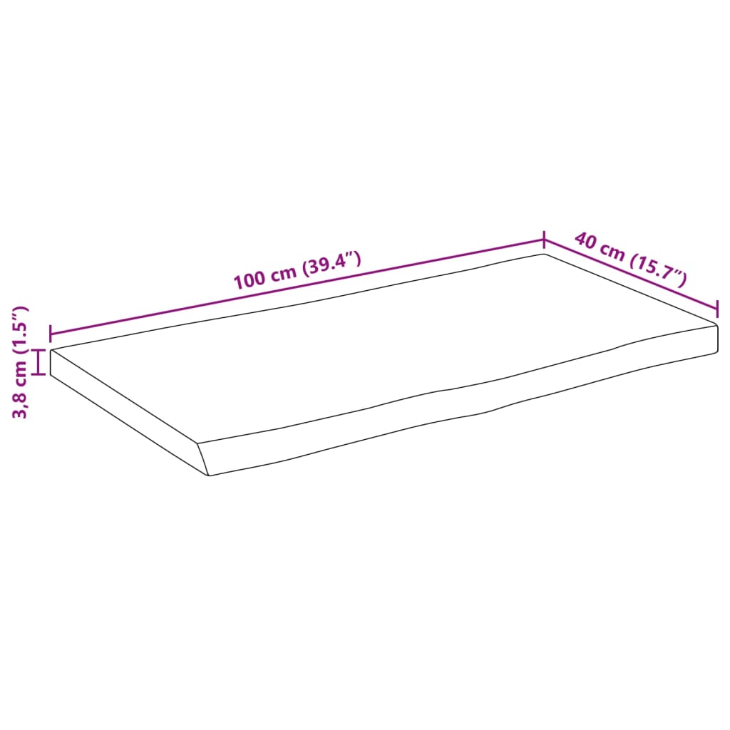 Stolní Deska 100 X 40 X 3,8 Cm Živá Hrana Mangovníkové Dřevo