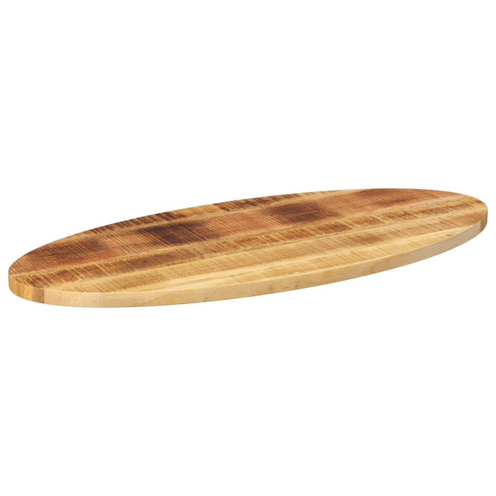 Stolní Deska 90 X 40 X 2,5 Cm Oválná Masivní Mangovníkové Dřevo Hrubé Mangovníkové Dřevo (Přírodní)