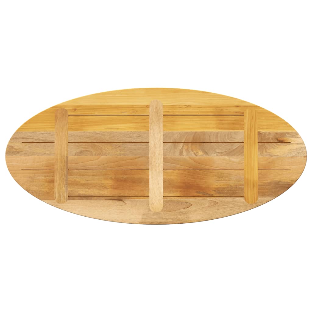 Stolní Deska 90 X 40 X 2,5 Cm Oválná Masivní Mangovníkové Dřevo Hrubé Mangovníkové Dřevo (Přírodní)
