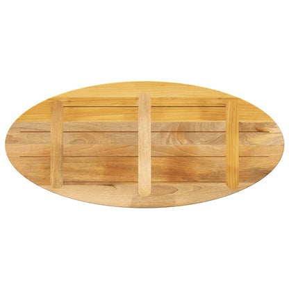 Stolní Deska 90 X 40 X 2,5 Cm Oválná Masivní Mangovníkové Dřevo Hrubé Mangovníkové Dřevo (Přírodní)