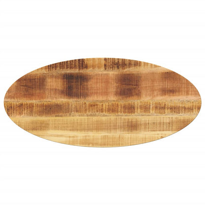 Stolní Deska 90 X 40 X 2,5 Cm Oválná Masivní Mangovníkové Dřevo Hrubé Mangovníkové Dřevo (Přírodní)