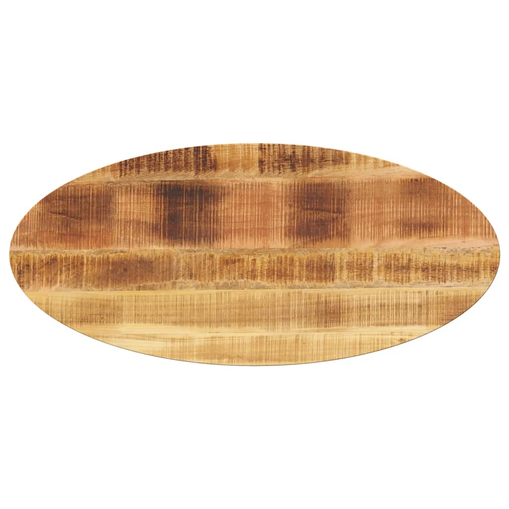 Stolní Deska 90 X 40 X 2,5 Cm Oválná Masivní Mangovníkové Dřevo Hrubé Mangovníkové Dřevo (Přírodní)