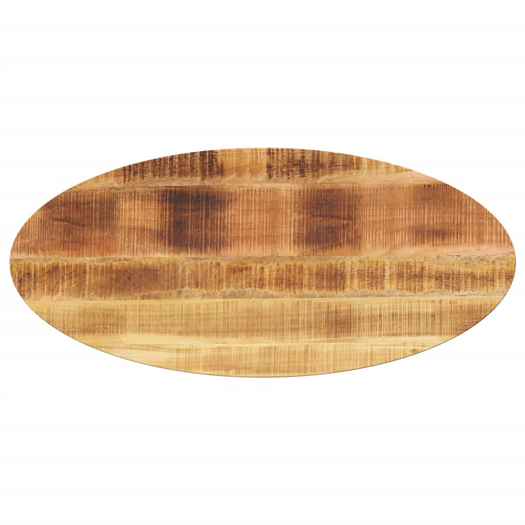 Stolní Deska 90 X 40 X 2,5 Cm Oválná Masivní Mangovníkové Dřevo Hrubé Mangovníkové Dřevo (Přírodní)