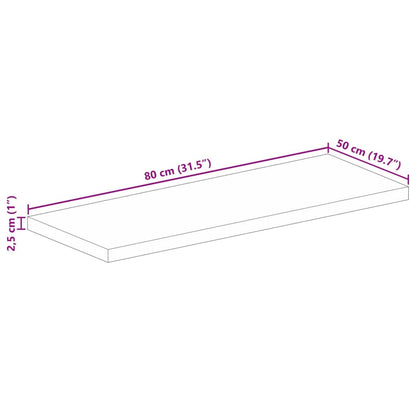 Stolní Deska 80X50X2,5 Cm Obdélníková Masivní Akáciové Dřevo
