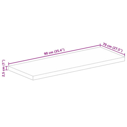 Stolní Deska 90X70X2,5 Cm Obdélníková Masivní Akáciové Dřevo