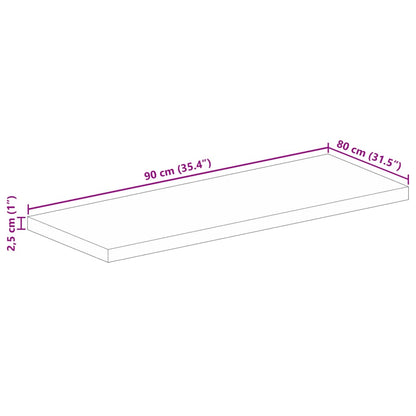 Stolní Deska 90X80X2,5 Cm Obdélníková Masivní Akáciové Dřevo