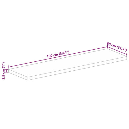 Stolní Deska 100X80X2,5 Cm Obdélníková Masivní Akáciové Dřevo