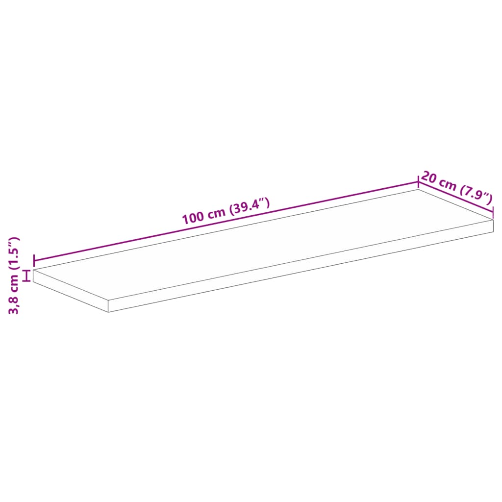 Stolní Deska 100X20X3,8 Cm Obdélníková Masivní Akáciové Dřevo