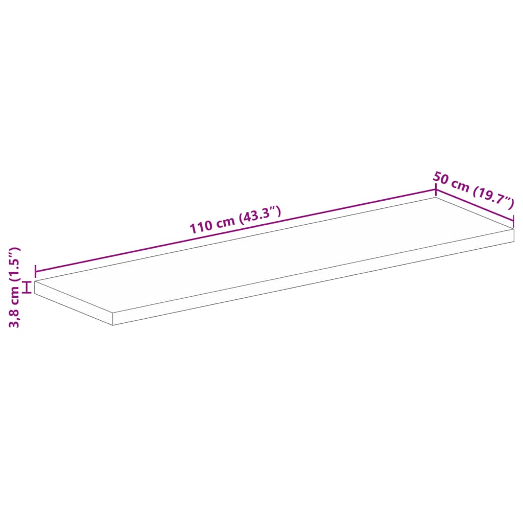 Stolní Deska 110X50X3,8 Cm Obdélníková Masivní Akáciové Dřevo