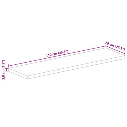 Stolní Deska 110X70X3,8 Cm Obdélníková Masivní Akáciové Dřevo