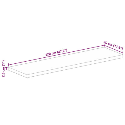 Stolní Deska 120X30X2,5Cm Obdélníková Masivní Recyklované Dřevo