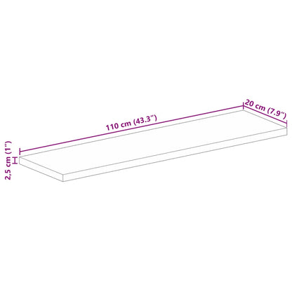 Stolní Deska 110X20X2,5 Cm Obdélníková Hrubé Mangovníkové Dřevo
