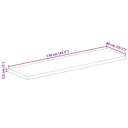 Stolní Deska 110X40X2,5 Cm Obdélníková Hrubé Mangovníkové Dřevo