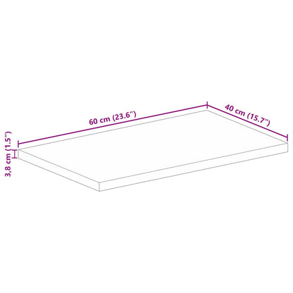 Stolní Deska 60X40X3,8 Cm Obdélníková Hrubé Mangovníkové Dřevo Hrubé Mangovníkové Dřevo (Přírodní)