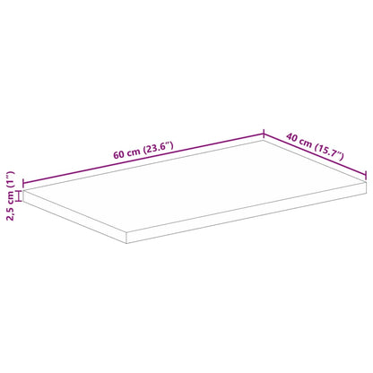 Stolní Deska 60 X 40 X 2,5 Cm Obdélníková Mangovníkové Dřevo