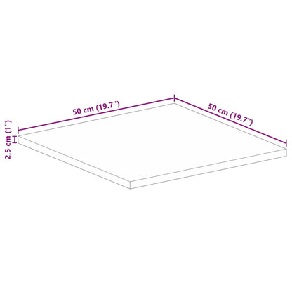 Stolní Deska 50X50X2,5 Cm Čtvercová Masivní Mangovníkové Dřevo