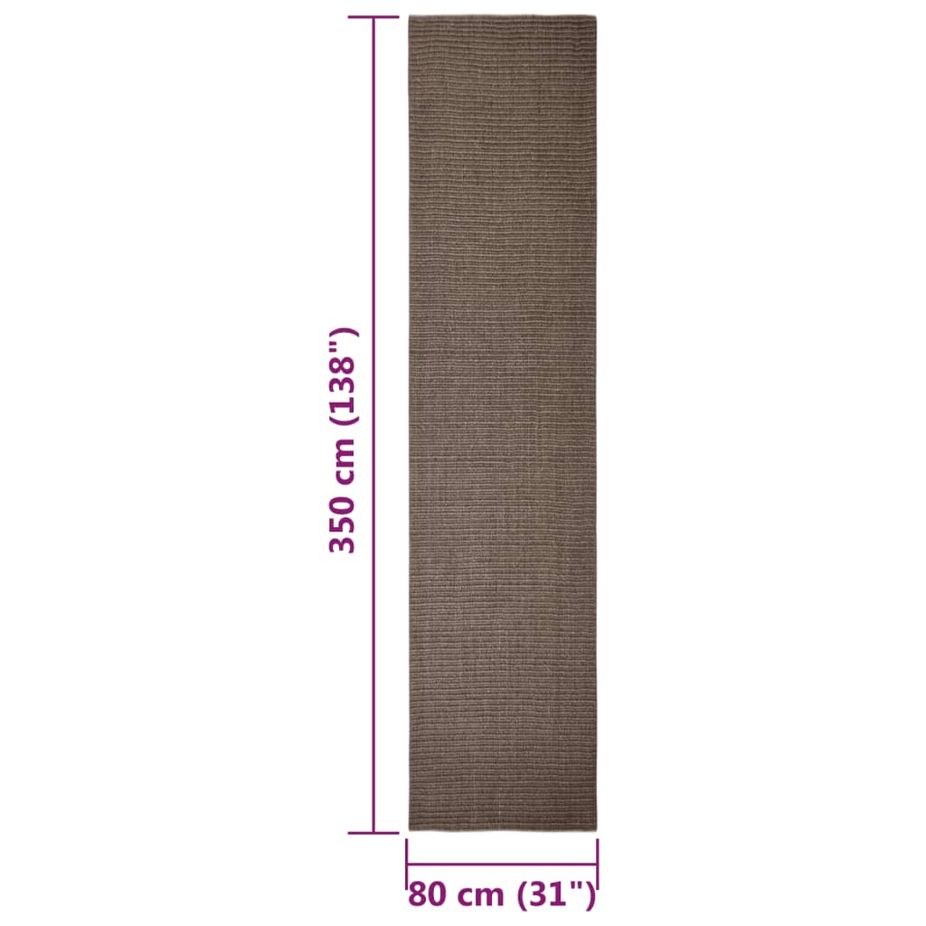 Sisalový koberec pro škrabací sloupek hnědý 80 x 350 cm