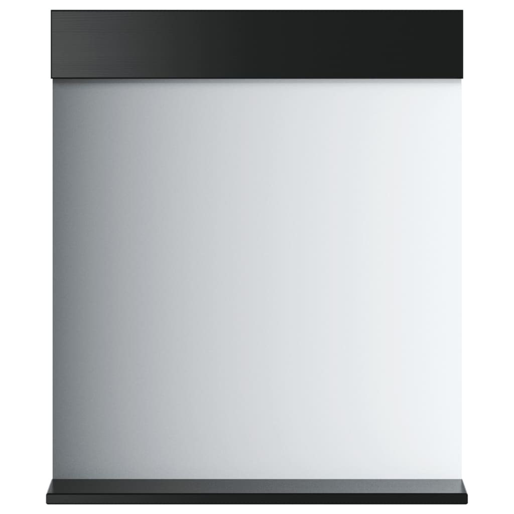 Koupelnové Zrcadlo S Policí Berg Černé 60X12X70Cm Masivní Dřevo
