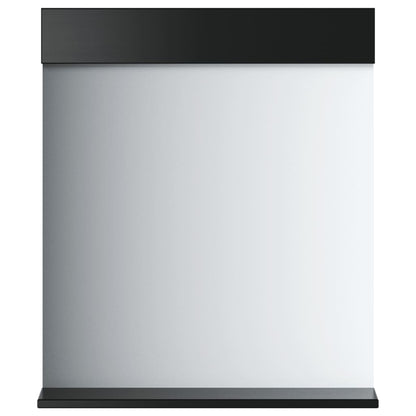 Koupelnové Zrcadlo S Policí Berg Černé 60X12X70Cm Masivní Dřevo