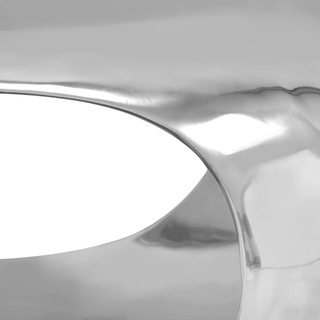 Konferenční Stolek Hliník 50 X 30 X 30 Cm Stříbrný