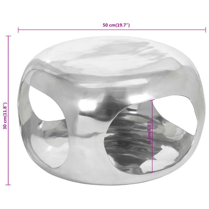 Konferenční Stolek Hliník 50 X 30 X 30 Cm Stříbrný