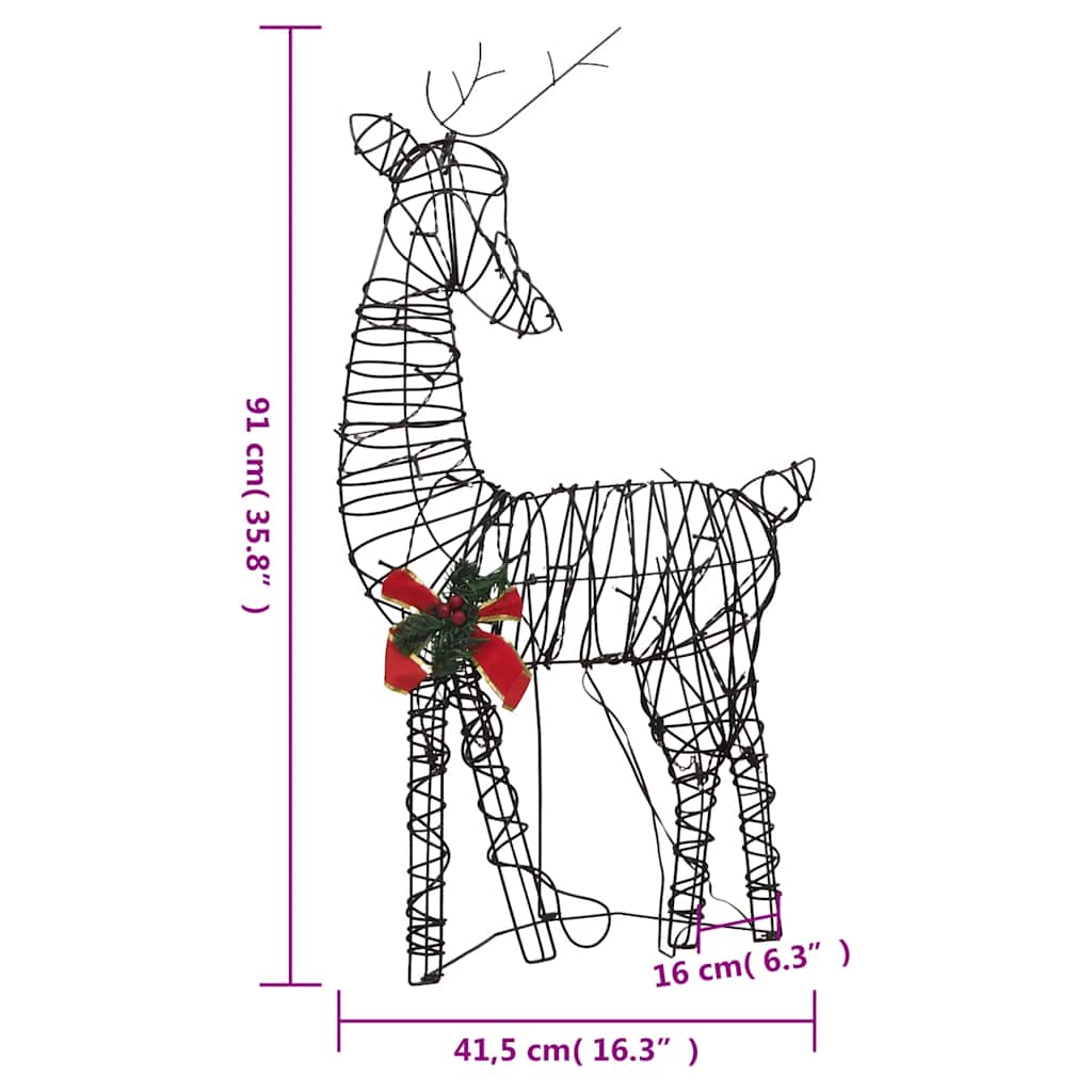 Vánoční Dekorace Sobí Rodinka 90 Teple Bílých Led Ratan