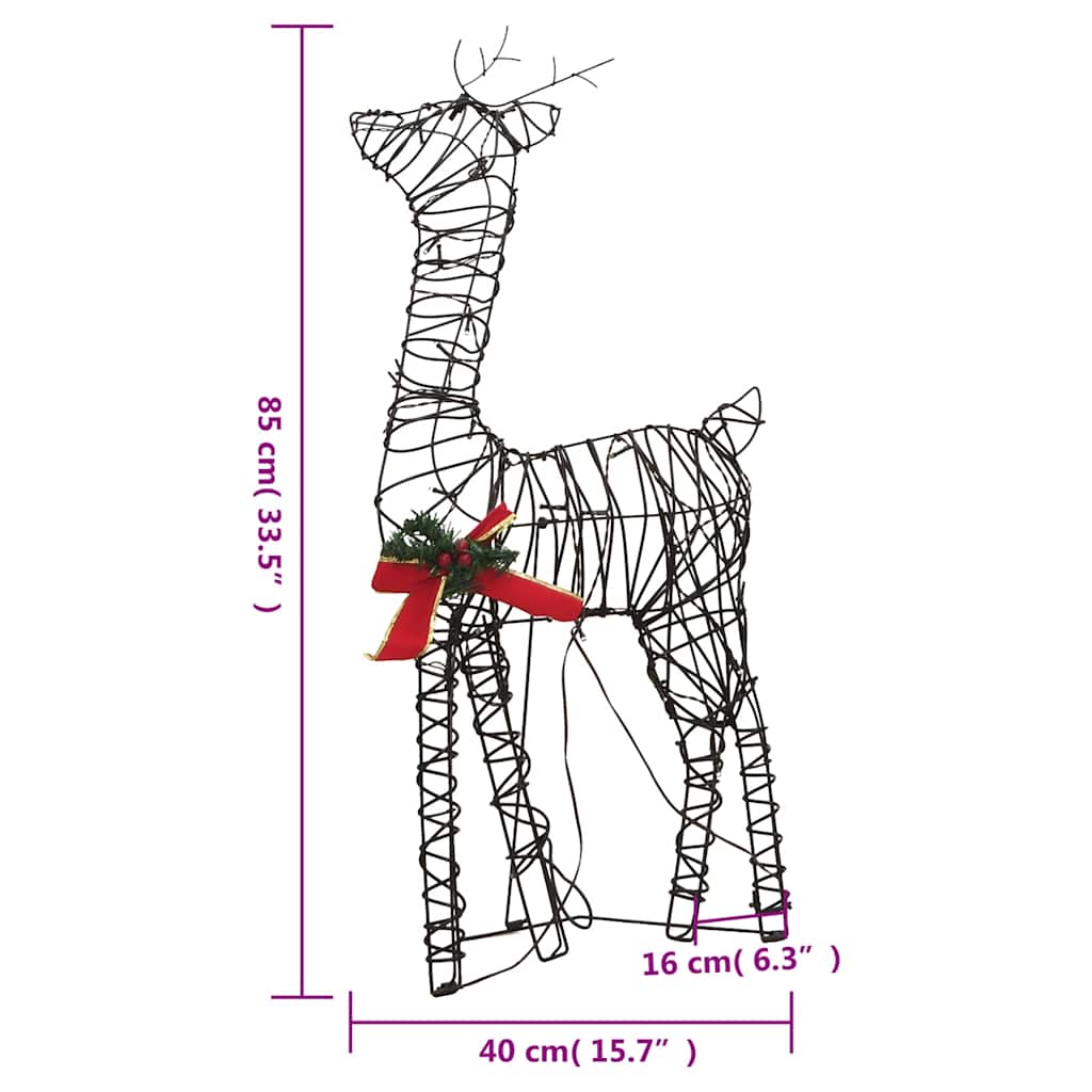 Vánoční Dekorace Sobí Rodinka 90 Teple Bílých Led Ratan