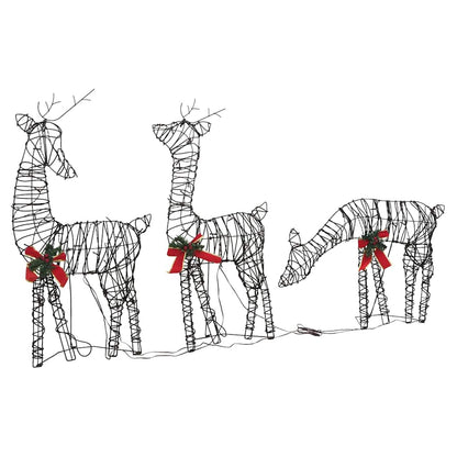 Vánoční Dekorace Sobí Rodinka 90 Teple Bílých Led Ratan