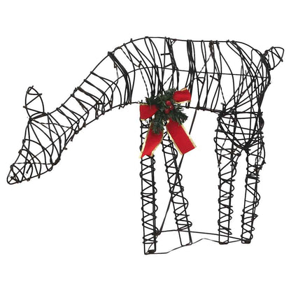 Vánoční Dekorace Sobí Rodinka 90 Teple Bílých Led Ratan