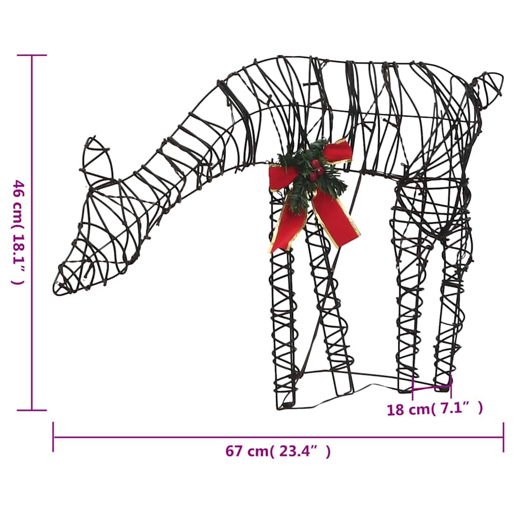 Vánoční Dekorace Sobí Rodinka 90 Teple Bílých Led Ratan