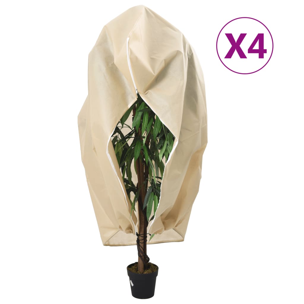 Ochranné Návleky Na Rostliny Na Zip 10 Ks 70 G/M² 3,93 X 3,5 M Béžová