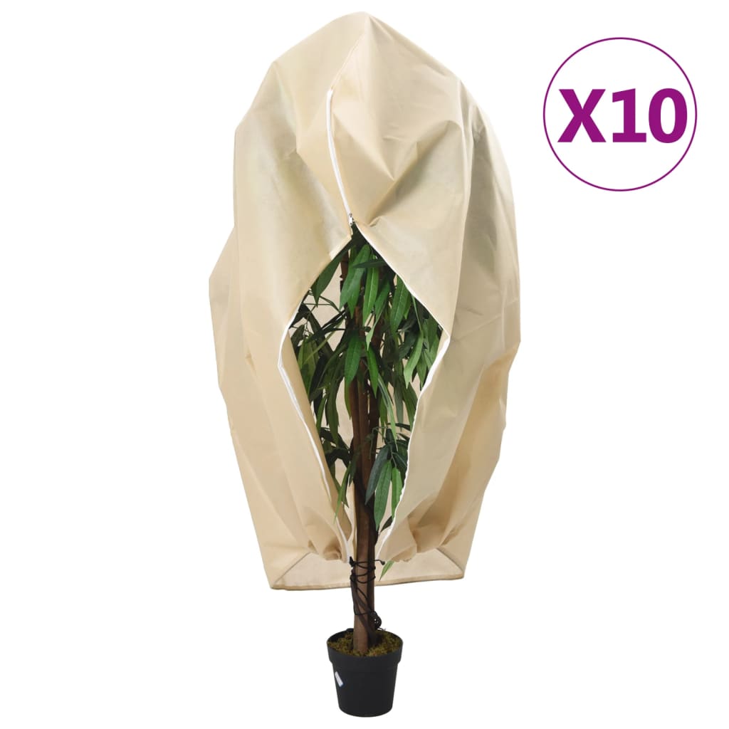 Ochranné Návleky Na Rostliny Na Zip 10 Ks 70 G/M² 3,93 X 3,5 M Béžová